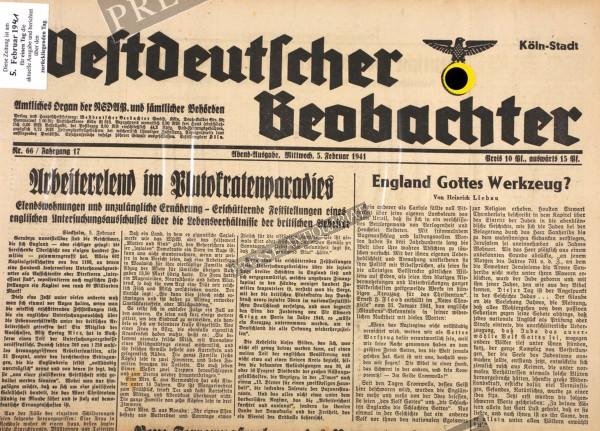 Westdeutscher Beobachter Abend Ausgabe, 05.02.1941
