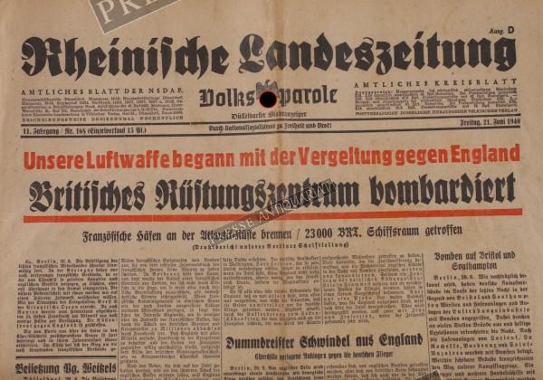 Rheinische Landeszeitung, 21.06.1940