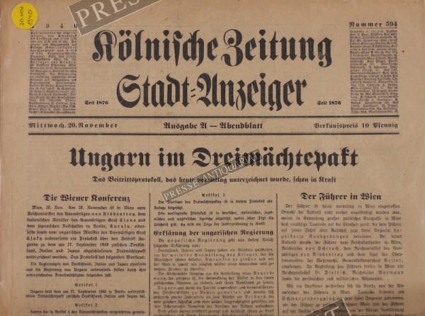 Kölnische Zeitung, 20.11.1940