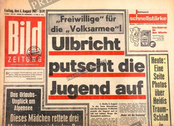 Bild Zeitung, 04.08.1961