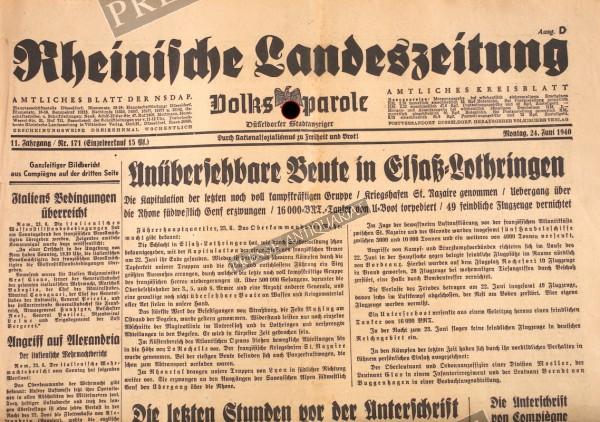 Rheinische Landeszeitung, 24.06.1940