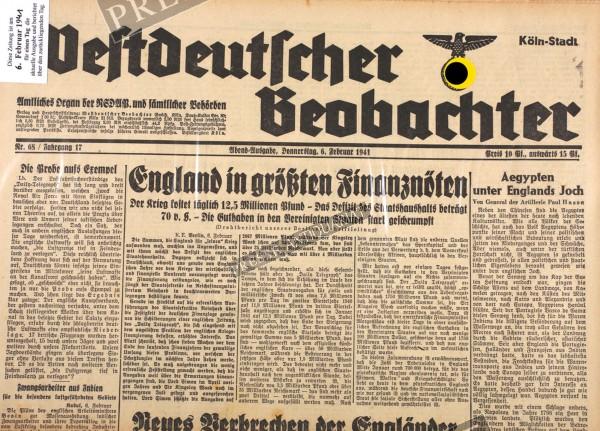 Westdeutscher Beobachter Abend Ausgabe, 06.02.1941