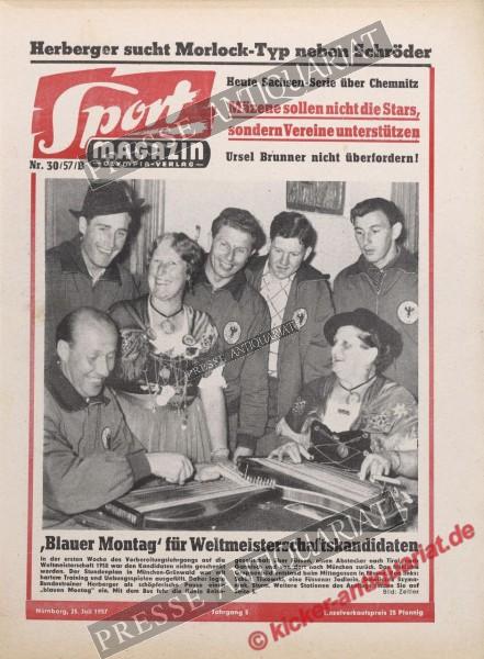Sportmagazin Nr. 30B, 25.07.1957 bis 31.07.1957