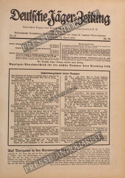 Deutsche Jäger Zeitung, 24.04.1931 bis 30.04.1931