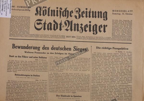 Kölnische Zeitung Morgenblatt, 11.10.1941