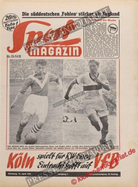 Sportmagazin Nr. 15B, 15.04.1954 bis 21.04.1954