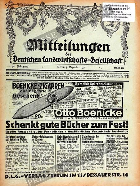 Landwirtschaftliche Illustrierte, 05.12.1931 bis 11.12.1931