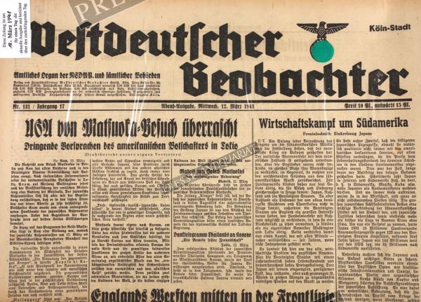 Westdeutscher Beobachter Abend Ausgabe, 12.03.1941