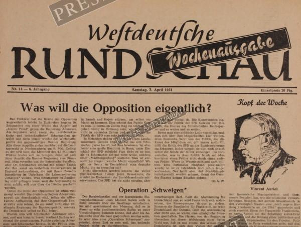 Westdeutsche Rundschau, 07.04.1951