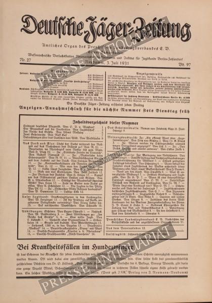 Deutsche Jäger Zeitung, 03.07.1931 bis 09.07.1931