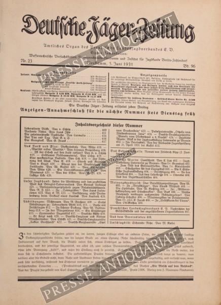 Deutsche Jäger Zeitung, 05.06.1931 bis 11.06.1931