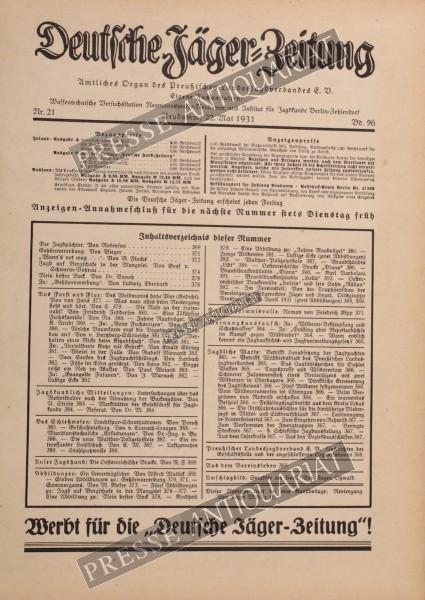 Deutsche Jäger Zeitung, 22.05.1931 bis 28.05.1931