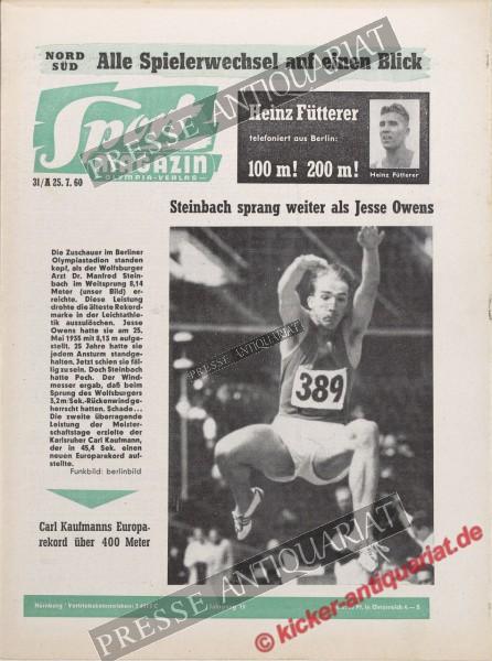 Sportmagazin Nr. 31A, 01.08.1960 bis 07.08.1960