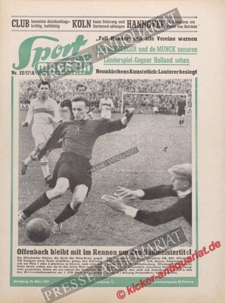 Sportmagazin Nr. 12A, 25.03.1957 bis 31.03.1957
