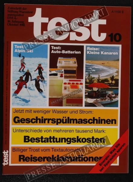 Test Zeitung der Stiftung Warentest, 01.10.1981 bis 31.10.1981