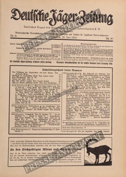 Deutsche Jäger Zeitung, 31.07.1931 bis 06.08.1931