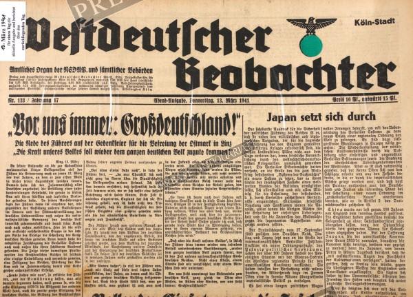 Westdeutscher Beobachter Abend Ausgabe, 13.03.1941