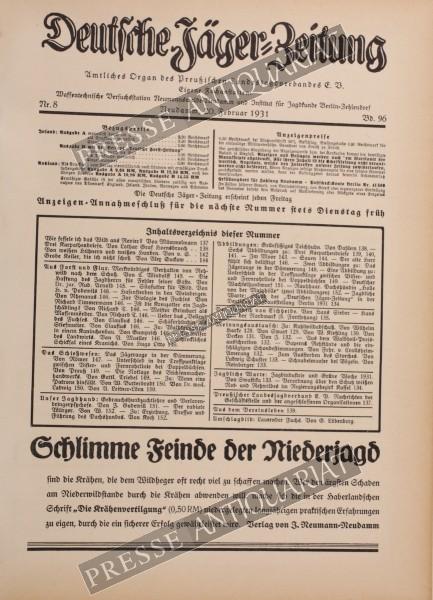 Deutsche Jäger Zeitung, 20.02.1931 bis 26.02.1931