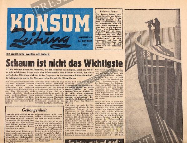 Konsum Zeitung, 26.10.1961 bis 01.11.1961
