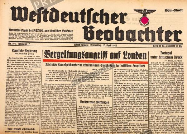 Westdeutscher Beobachter Abend Ausgabe, 17.04.1941
