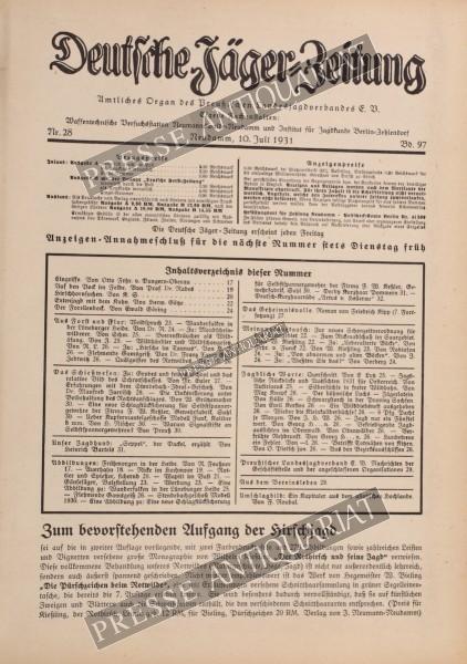 Deutsche Jäger Zeitung, 10.07.1931 bis 16.07.1931