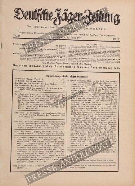 Deutsche Jäger Zeitung, 19.06.1931 bis 25.06.1931