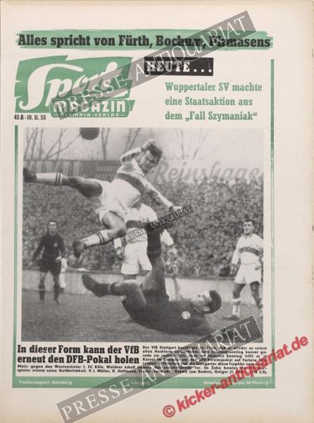 Sportmagazin Nr. 45A, 10.11.1958 bis 16.11.1958