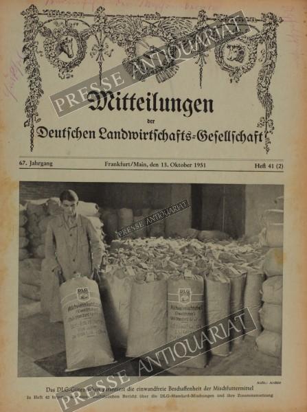 Mitteilung der Deutschen Landwirtschafts Gesellschaft, 13.10.1951 bis 19.10.1951