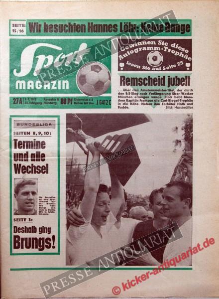 Sportmagazin Nr. 27A, 01.07.1968 bis 07.07.1968