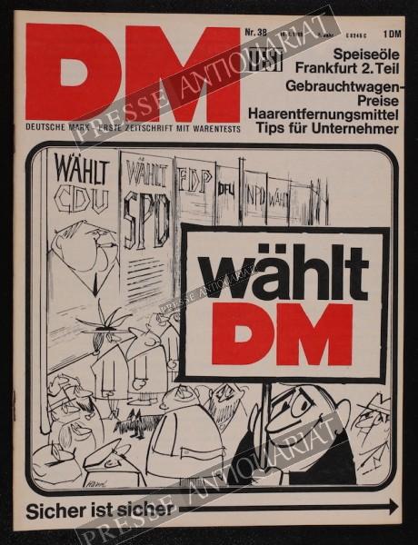 DM Die Deutsche Mark Zeitschrift mit dem Warentest, 16.09.1965 bis 22.09.1965