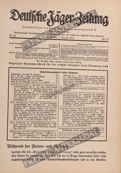 Deutsche Jäger Zeitung, 07.08.1931 bis 13.08.1931