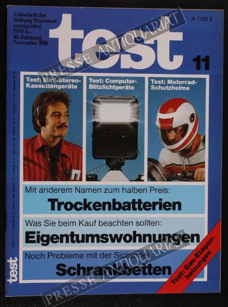 Test Zeitung der Stiftung Warentest, 01.11.1981 bis 30.11.1981