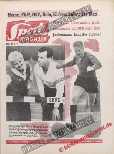 Sportmagazin Nr. 17B, 23.04.1959 bis 29.04.1959