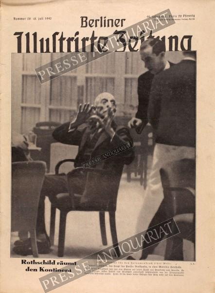 Rothschild räumt den Kontinent. Ein Dokument für den Zusammenbruch einer Welt: Edouard Rothschild, das Haupt des Pariser Bankhauses, in einer Madrider Hotelhalle. Die spanische Hauptstadt war nur eine Station auf seiner Flucht aus Frankreich nach Amerika.