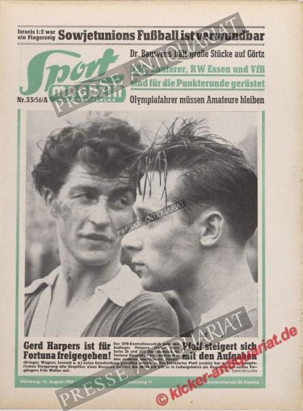 Sportmagazin Nr. 33A, 13.08.1956 bis 19.08.1956
