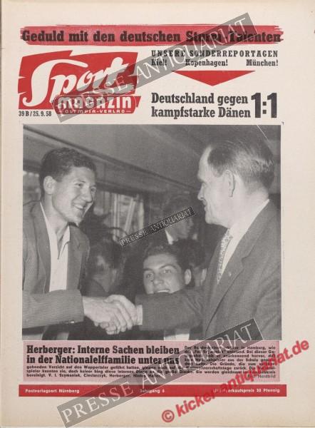 Sportmagazin Nr. 39B, 25.09.1958 bis 01.10.1958
