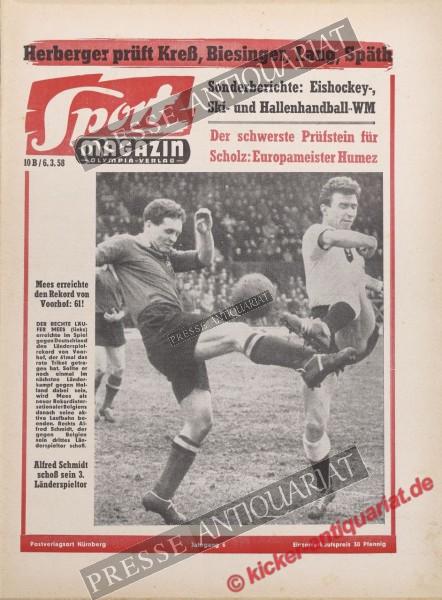 Sportmagazin Nr. 10B, 06.03.1958 bis 12.03.1958