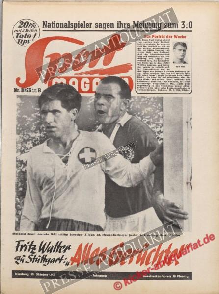 Sportmagazin Nr. 11B, 15.10.1953 bis 21.10.1953
