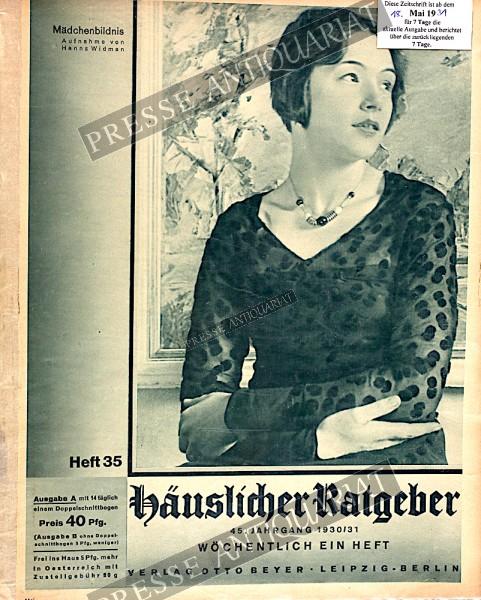 Häuslicher Ratgeber, 18.05.1931 bis 24.05.1931