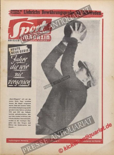 Sportmagazin Nr. 16B, 17.04.1958 bis 23.04.1958