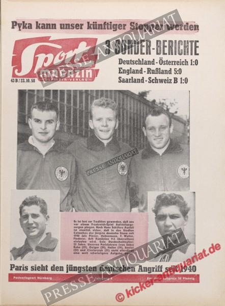 Sportmagazin Nr. 43B, 23.10.1958 bis 29.10.1958