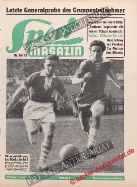 Sportmagazin Nr. 16A, 16.04.1952 bis 22.04.1952