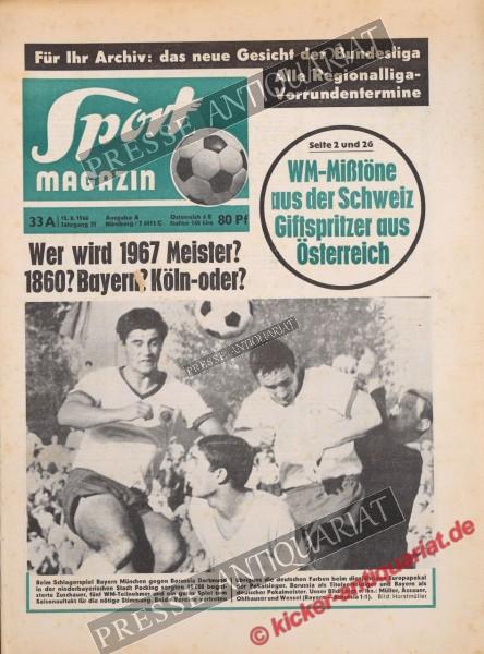 Sportmagazin Nr. 33A, 15.08.1966 bis 21.08.1966