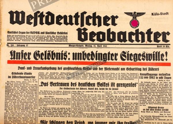 Westdeutscher Beobachter, 21.04.1941