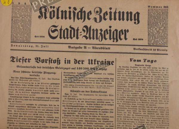 Kölnische Zeitung, 31.07.1941