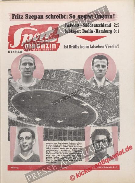 Sportmagazin Nr. 47B, 19.11.1959 bis 25.11.1959