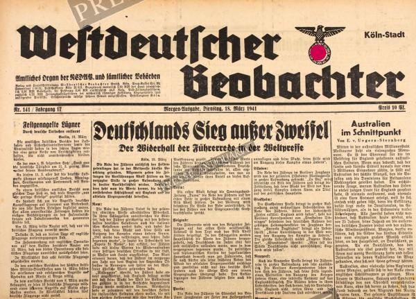 Westdeutscher Beobachter, 18.03.1941