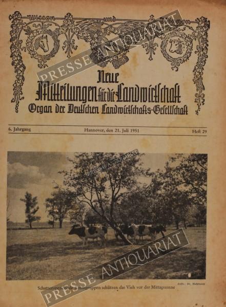 Mitteilung der Deutschen Landwirtschafts Gesellschaft, 21.07.1951 bis 27.07.1951