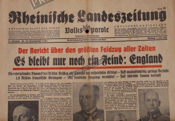 Rheinische Landeszeitung, 03.07.1940