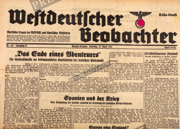 Westdeutscher Beobachter, 19.04.1941